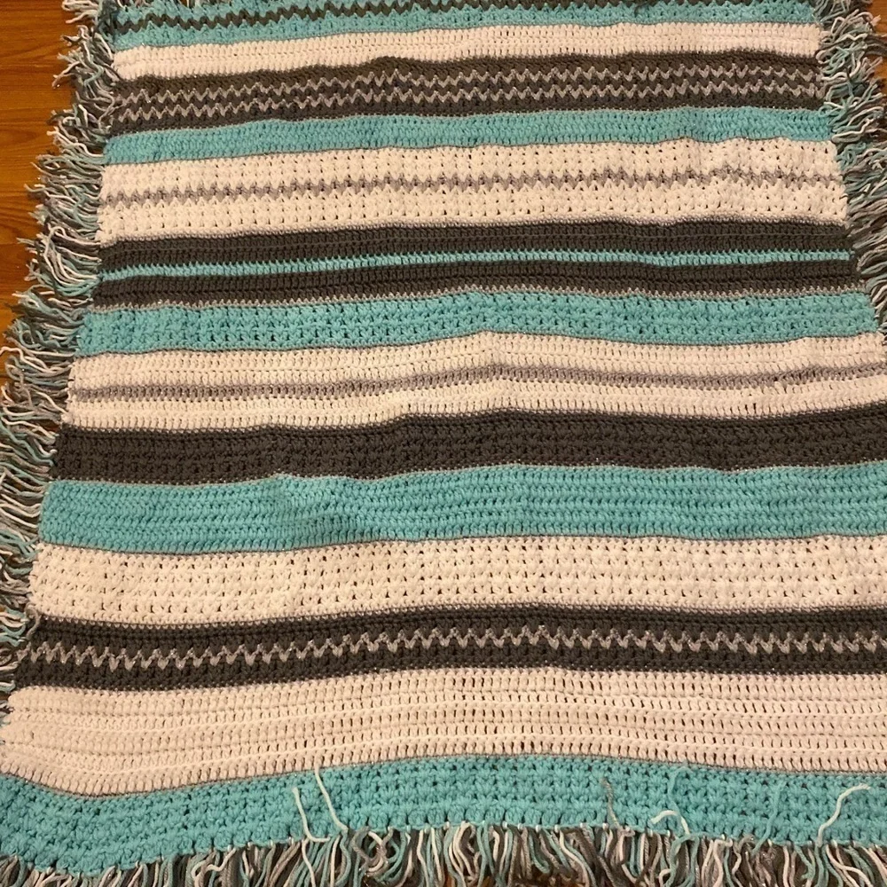 Hand Crafted Crochet Baby Blanket 45” x 45” (GE)